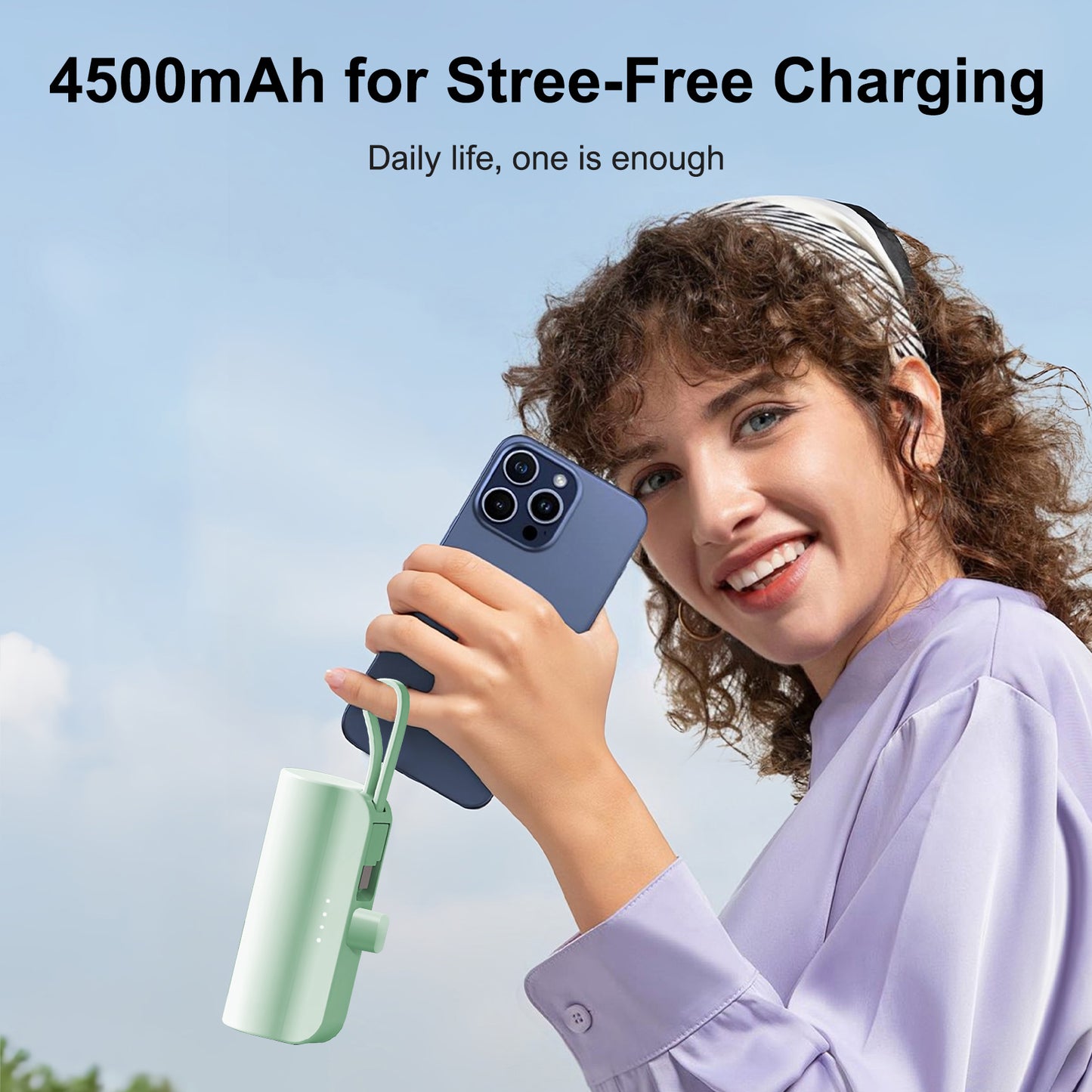 Power Bank, Portable Charger, 4500mAh Battery Pack for iPhone, for Android, Pocket Sized, Perfect for Traveler, Green