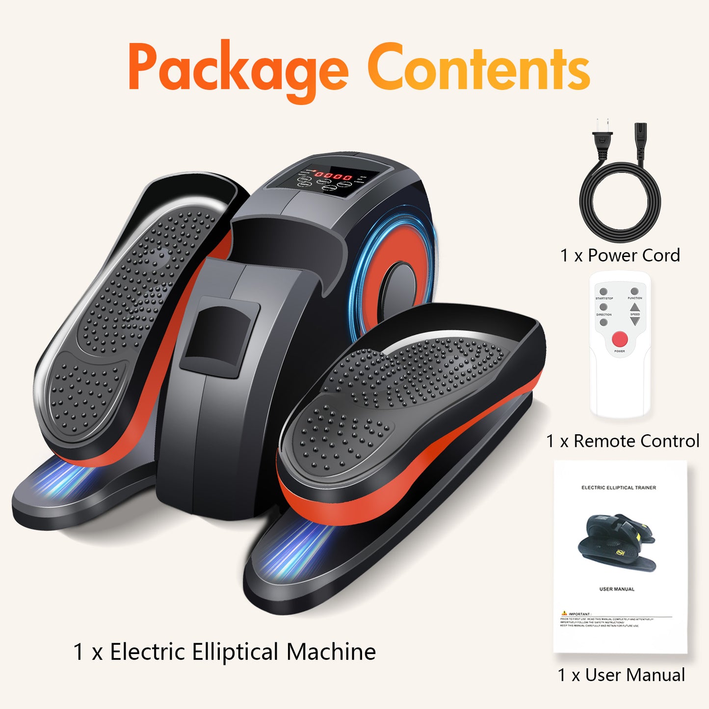 Baokaler Under Desk Elliptical,Ellipse Leg Exerciser for Seniors Fully Assembled,Elliptical Exercise Machine while Sitting with Remote Control & 12 Speeds