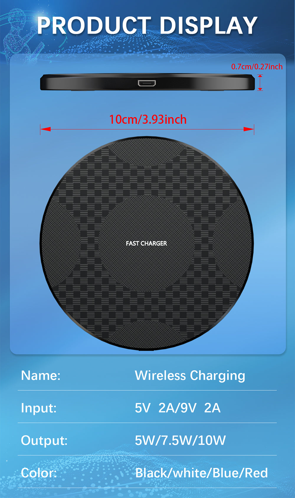 Wireless Charger for iPhone, Charging Pad for Compatible with iPhone 17 16 15 14 13 12 11 Pro Max/Mini/Plus/XR/X/8, Portable Charger for AirPods 4 3 2 Pro, Black