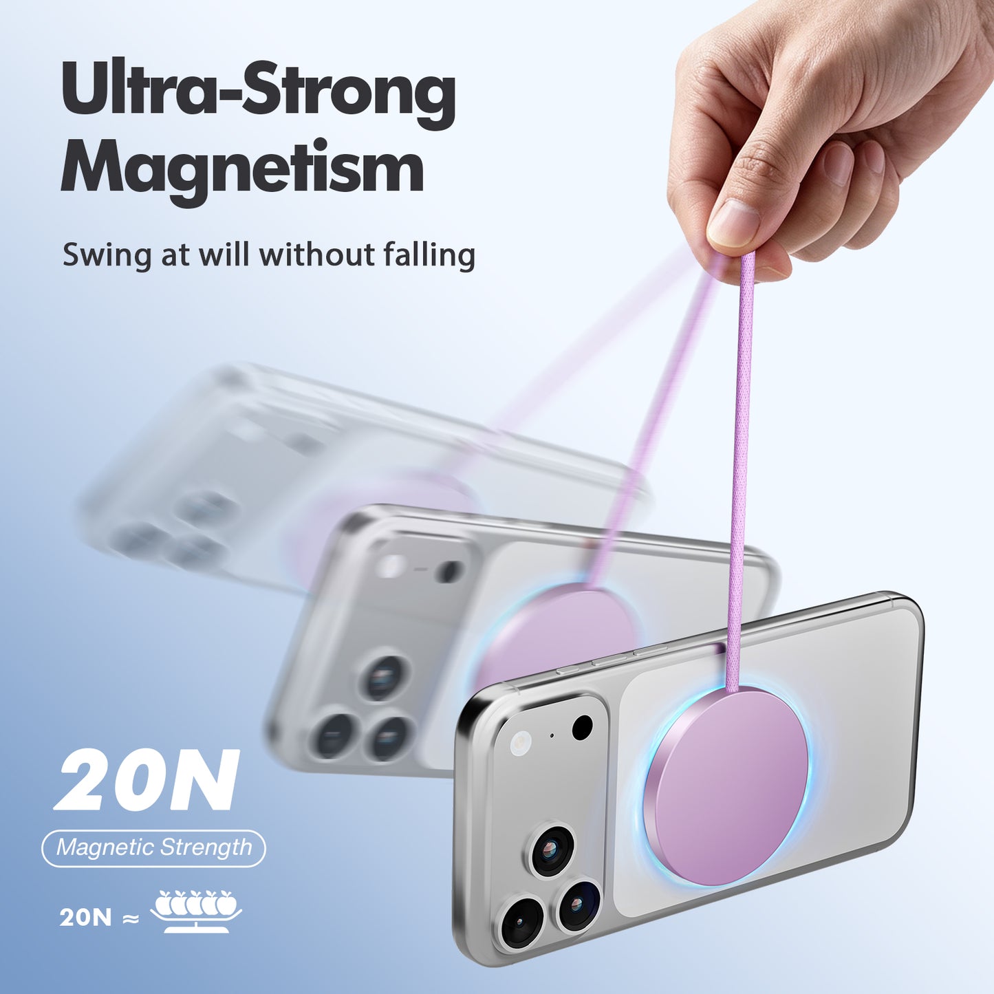25W Magnetic Wireless Charger, Magsafe Fast Charging Pad, iPhone 17 16 15 14 13 12 Pro Max, Slim Portable Phone Charger, Light Violet