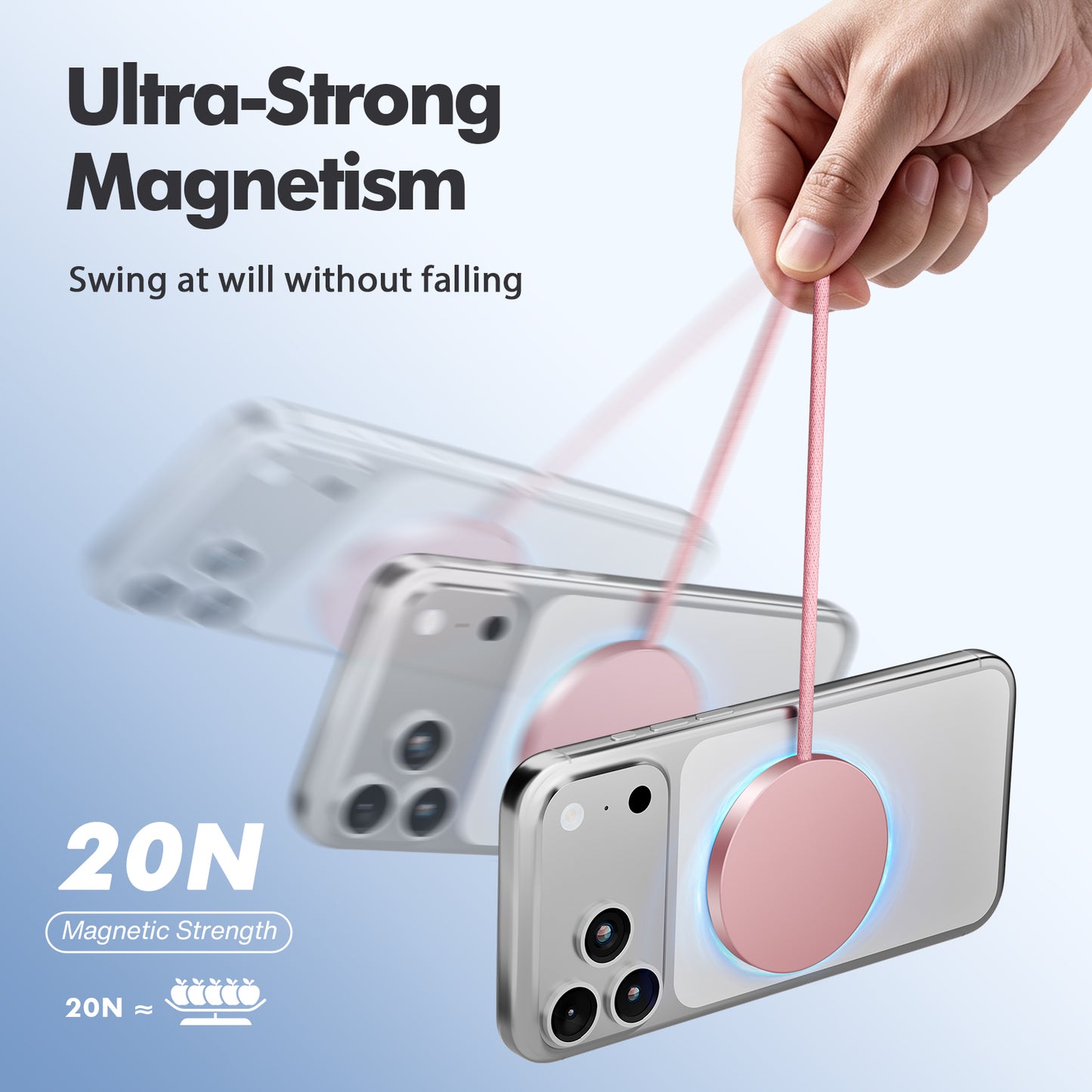25W Wireless Magnetic Charger, MagSafe Compatible Charging Pad for iPhone 17 16 15 14 13 12 Pro Max, Portable Fast Phone Charger for Travel Bedside, Pink