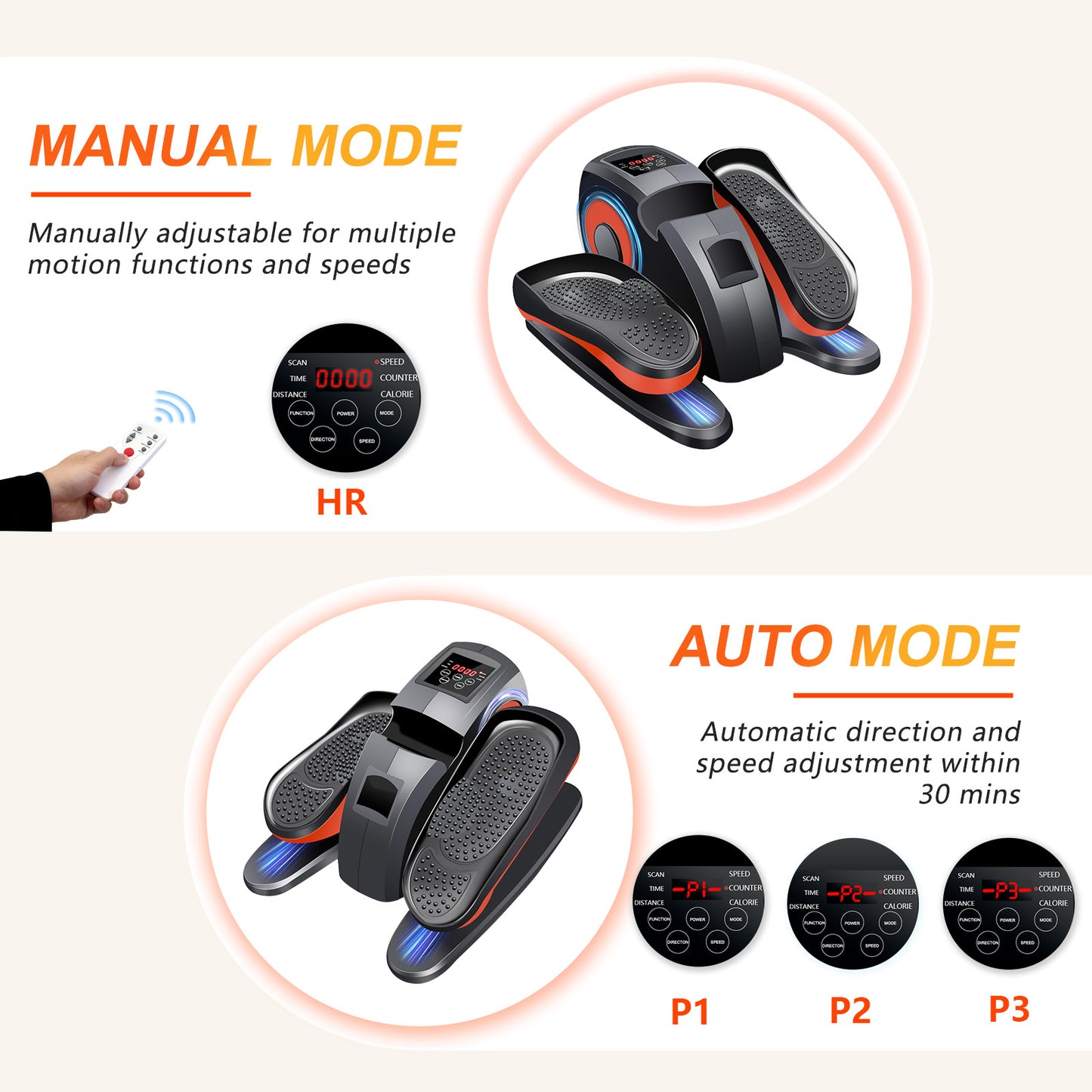 Baokaler Under Desk Elliptical,Ellipse Leg Exerciser for Seniors Fully Assembled,Elliptical Exercise Machine while Sitting with Remote Control & 12 Speeds