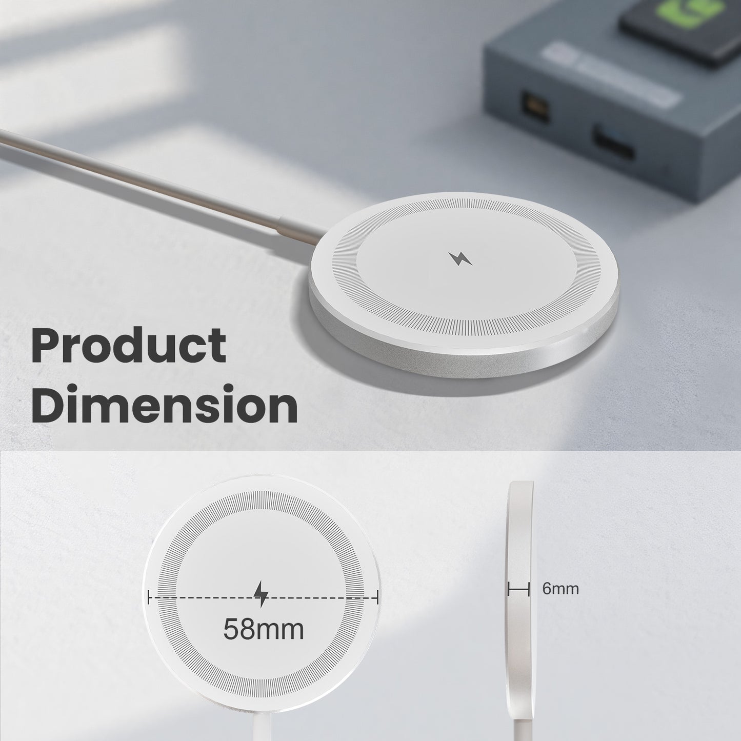 15W Ultra Fast Wireless Charging Pad, Wireless Charger for iPhone 16 15 14 13 12 11 8 X XR SE Series, for AirPods, Non Slip Silent Design, Home Office Travel Essential, White