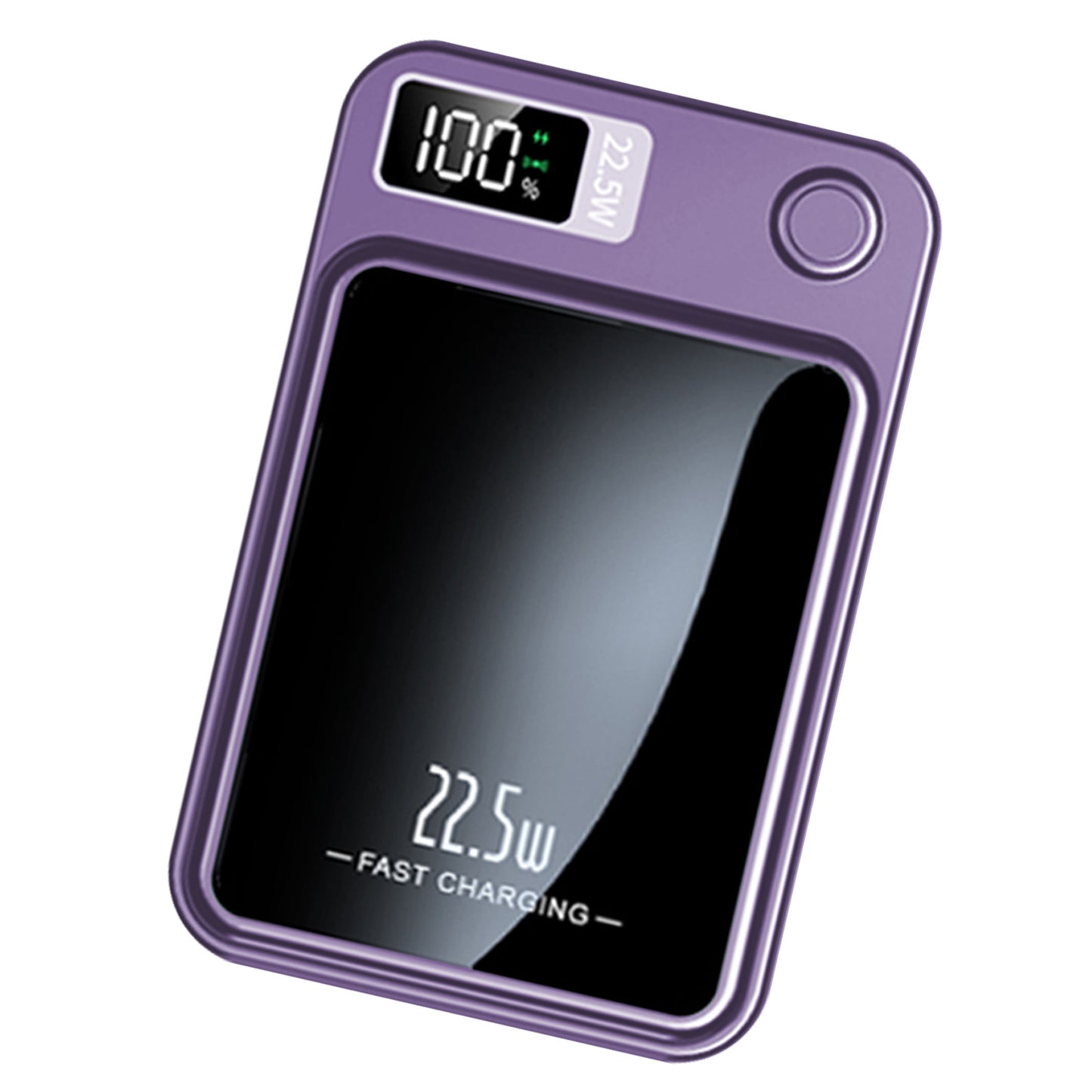 Wireless Power Bank, 10000mAh Fast Charging, with LED Power Display, 2 in 1 Portable Magnetic Power Bank, Compatible with Multi Device with cable, Purple