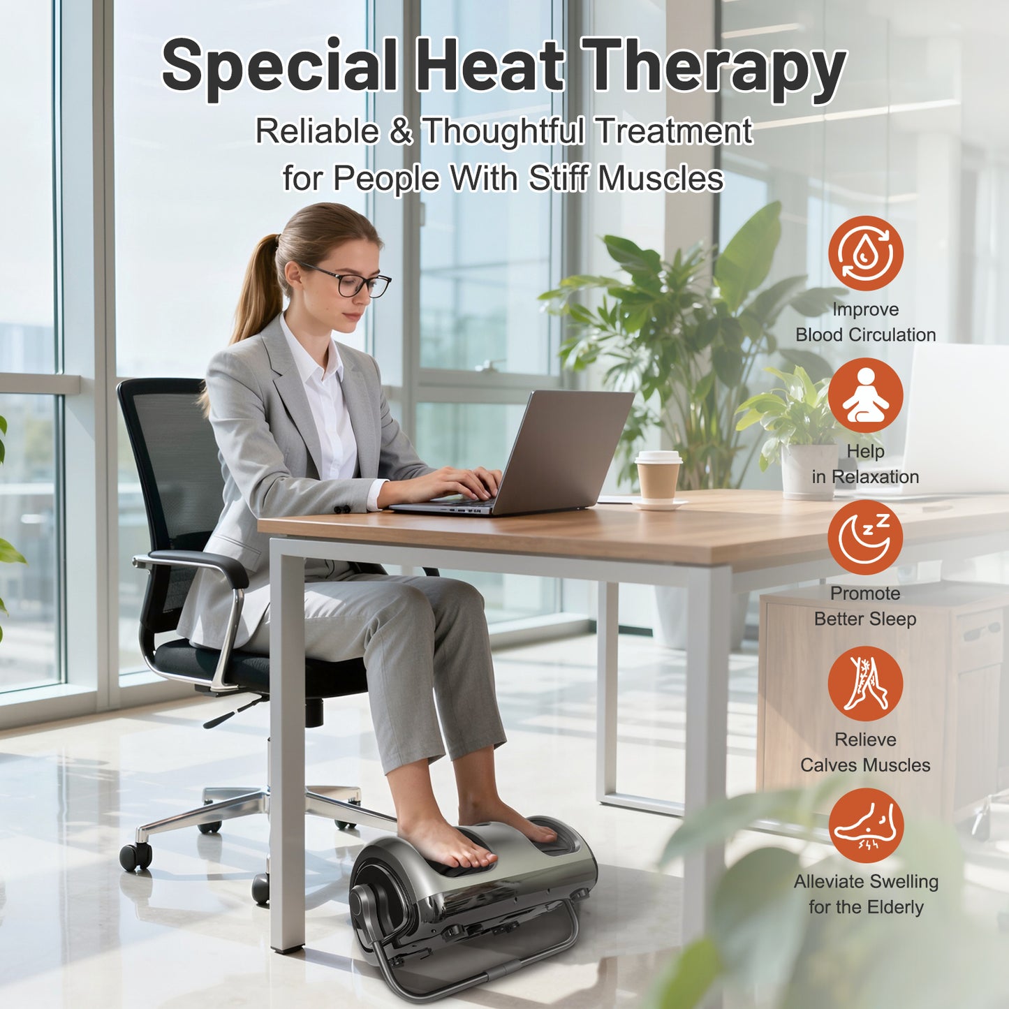 BAOKALER Foot Massager with Heat & Shiatsu For Plantar Fasciitis, Pain Relief & Heat Therapy, Deep Kneading Massage for Leg/Calf/Ankle, Ideal for Family and Friends, Black