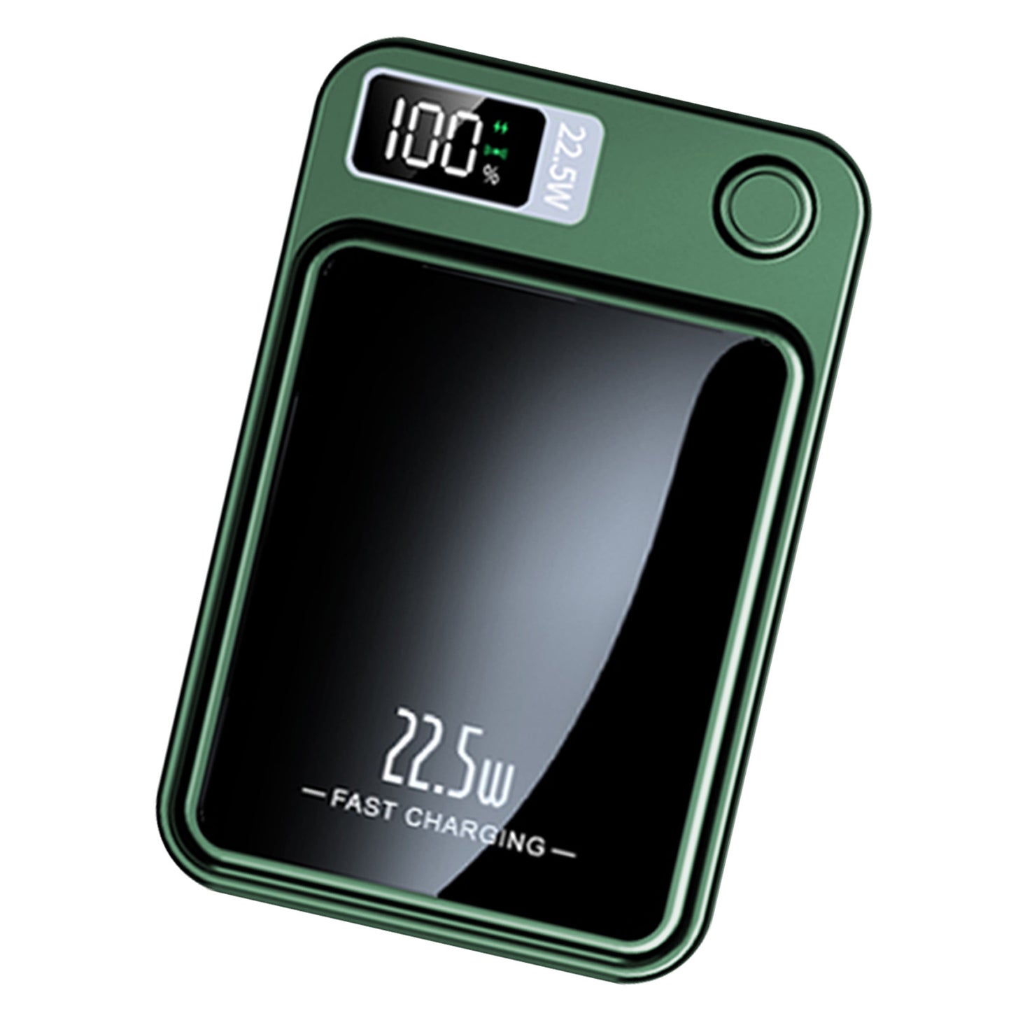 Portable Wireless Power Bank,2 in 1 Magnetic charger 10000mAh 22.5W Fast Charging, with LED Power Display, Suitable for Outdoor Emergency Backup Power Bank, Compatible with Multi Device, Green