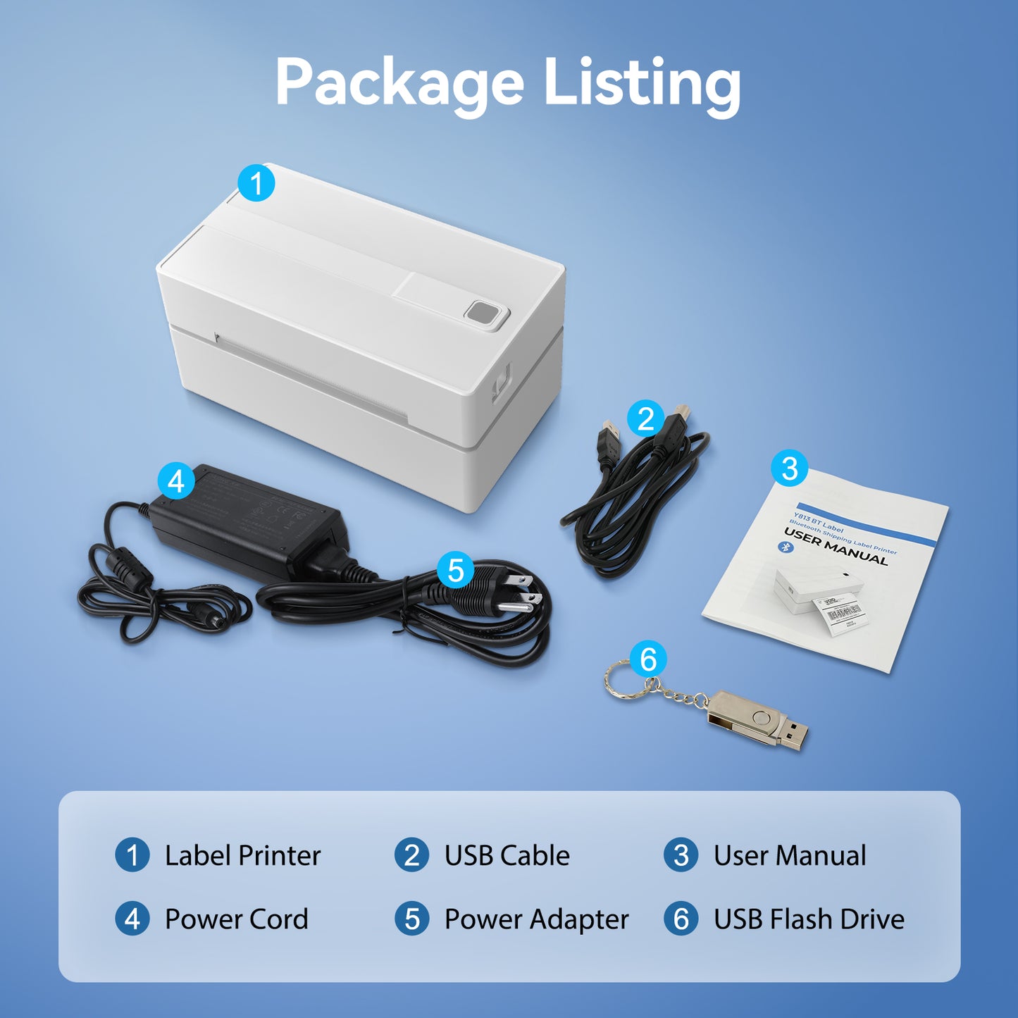 4x6 Thermal Label Printer, Bluetooth Shipping Label Maker for Packages, Compatible with Windows iOS Android, Wireless Sticker Printing for Business and Home, Portable Wireless Printer