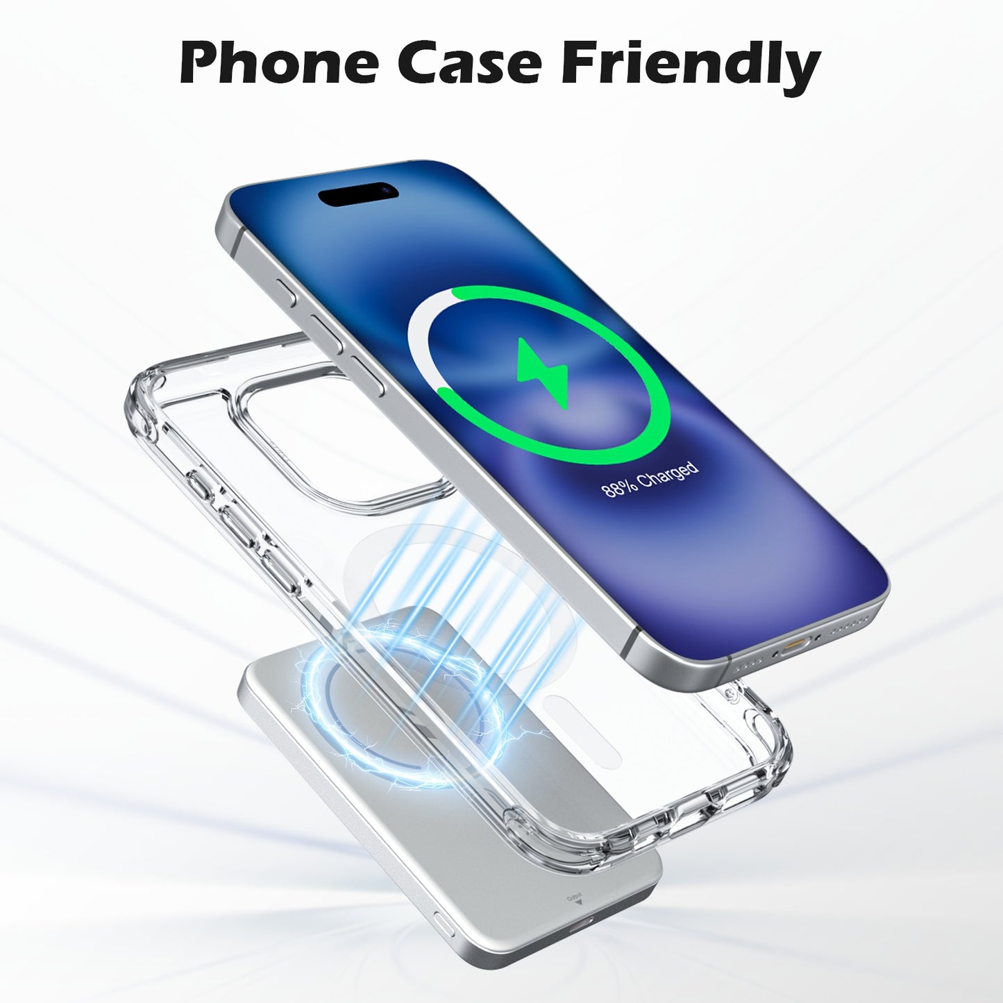 Power Bank, 5000mAh Wireless Portable Charger for iPhone, Ultral Slim Magnetic Battery Pack Compatible with 17 16 15 14 13 12, with 20W PD Fast Charging, White