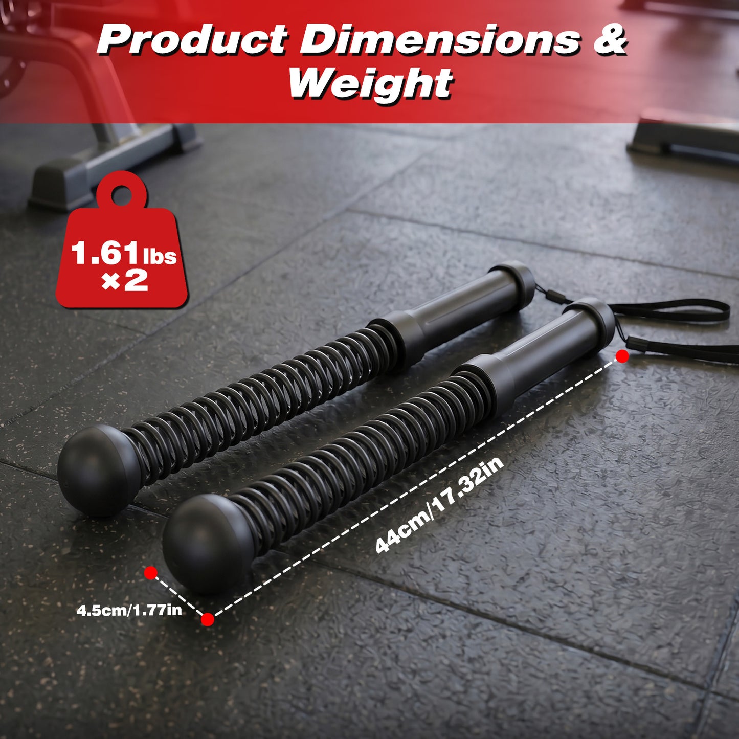Rican Weighted Ropeless Battle Ropes, 2 PCS Cordless Sticks for HIIT Cardio & Full Body Strength Training, Portable Home Gym Equipment