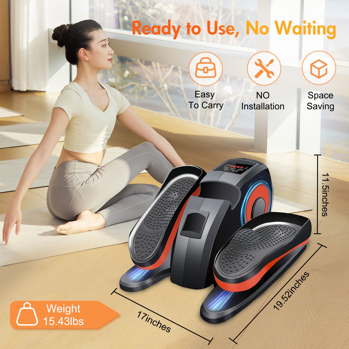 Baokaler Under Desk Elliptical,Ellipse Leg Exerciser for Seniors Fully Assembled,Elliptical Exercise Machine while Sitting with Remote Control & 12 Speeds
