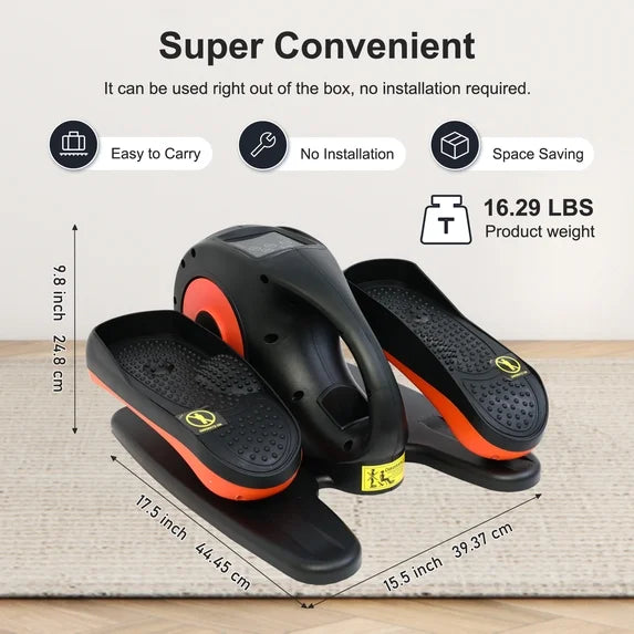 RICAN Under Desk Elliptical Machine, Ellipse Leg Exericser While Sitting for Seniors, Mini Elliptical Machine with Remote Control, Portable Automatic Foot Excerciser for Home Office Gym