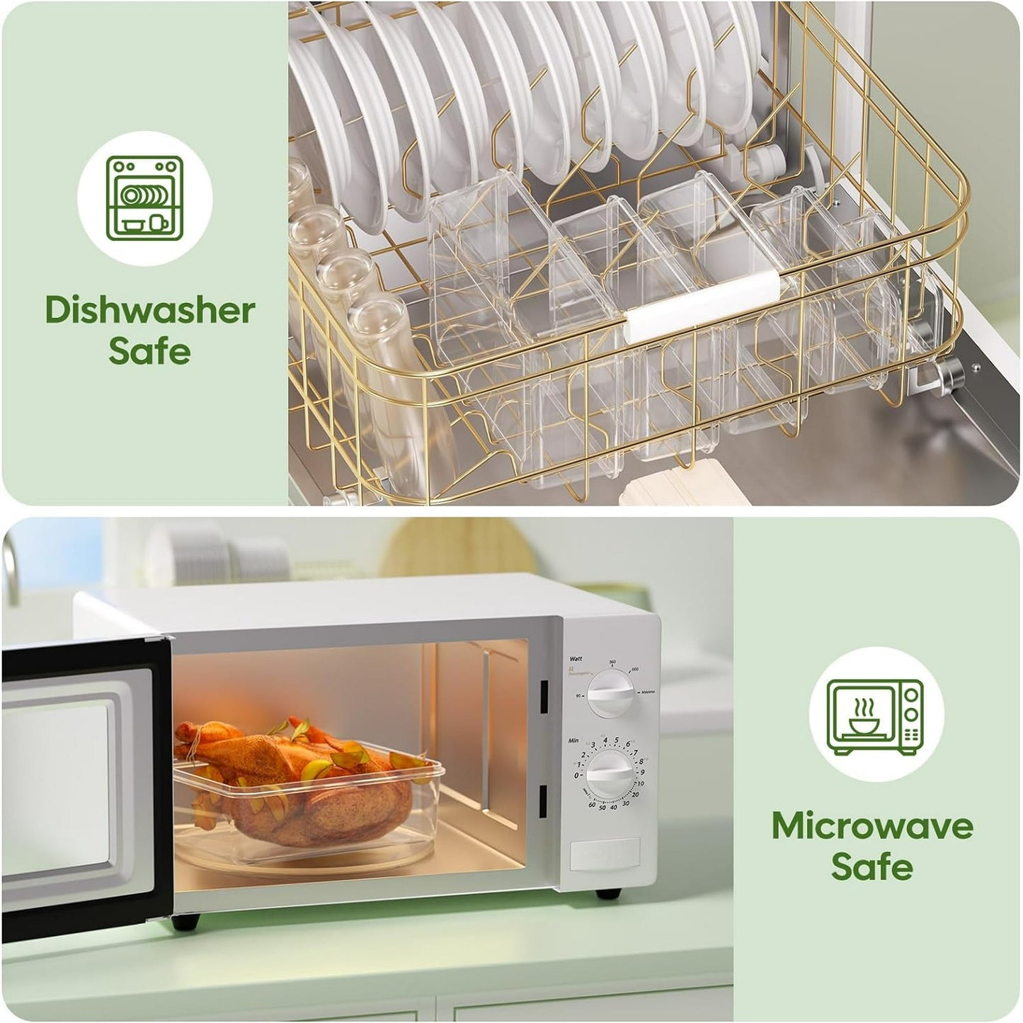 Food Storage Containers with Lids, 52 Piece Leak Proof Clear Plastic Food Container for Food, BPA-Free, Food Meal Storage Set, Meal Prep Container Stackable Containers, PP+Silicone