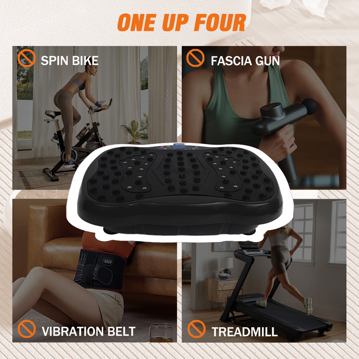 Vibration Plate Exercise Machine with Resistance Bands, Vibrating Plate Machine with Remote Control and Bluetooth Function for Home Fitness and Health Maintenance, Black