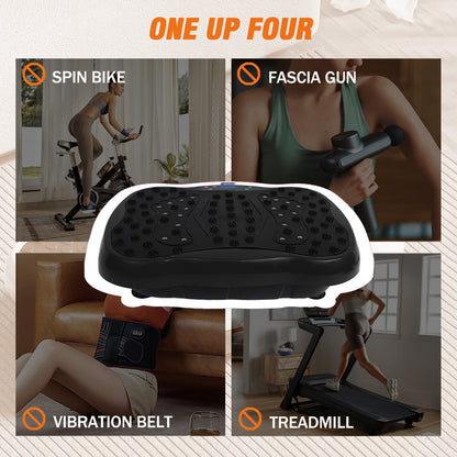 Vibration Plate Exercise Machine with Resistance Bands, Vibrating Plate Machine with Remote Control and Bluetooth Function for Home Fitness and Health Maintenance, Black