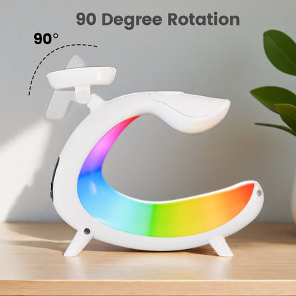 Charging Station , 6 in 1 Wireless Charger with Ambient Light and Bluetooth Speaker, 15 W Magsafe Charging Station for iPhone 11 and above series, Compatible with AirPods iWatch