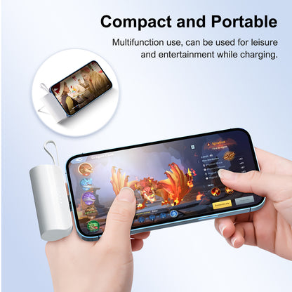 Portable Charger, Power Bank, 4500mAh Battery Pack for iPhone, for Android, Pocket Sized, Perfect for Traveler, White