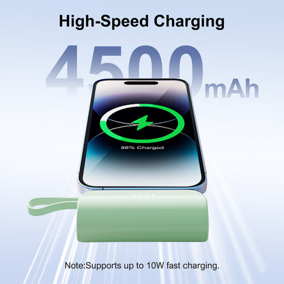 Power Bank, Portable Charger, 4500mAh Battery Pack for iPhone, for Android, Pocket Sized, Perfect for Traveler, Green