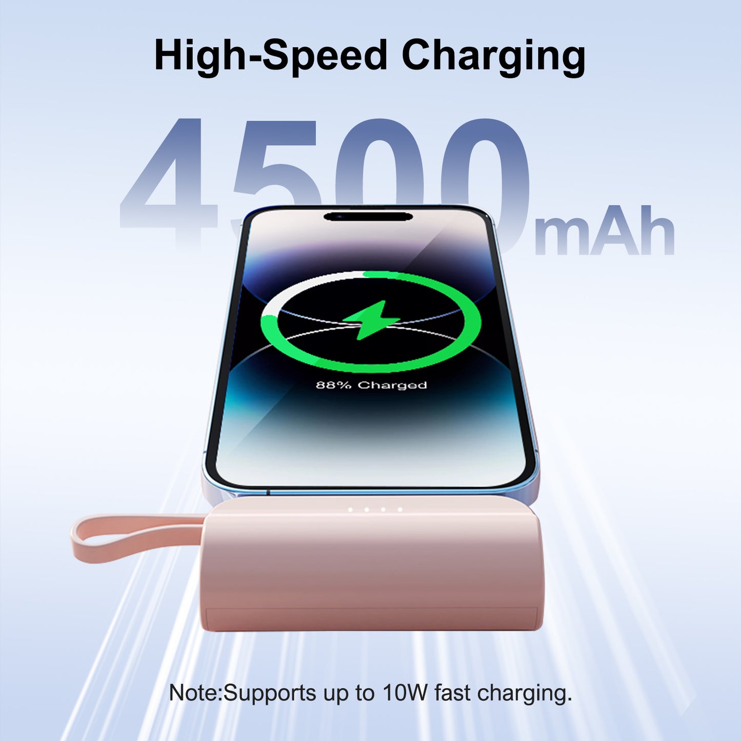 Fast Charging Power Bank 4500mAh, Ultra Mini Portable Charger with Dual Output, Pocket Sized Battery Pack for iPhone Android Samsung Galaxy Quick Charge(Pink)