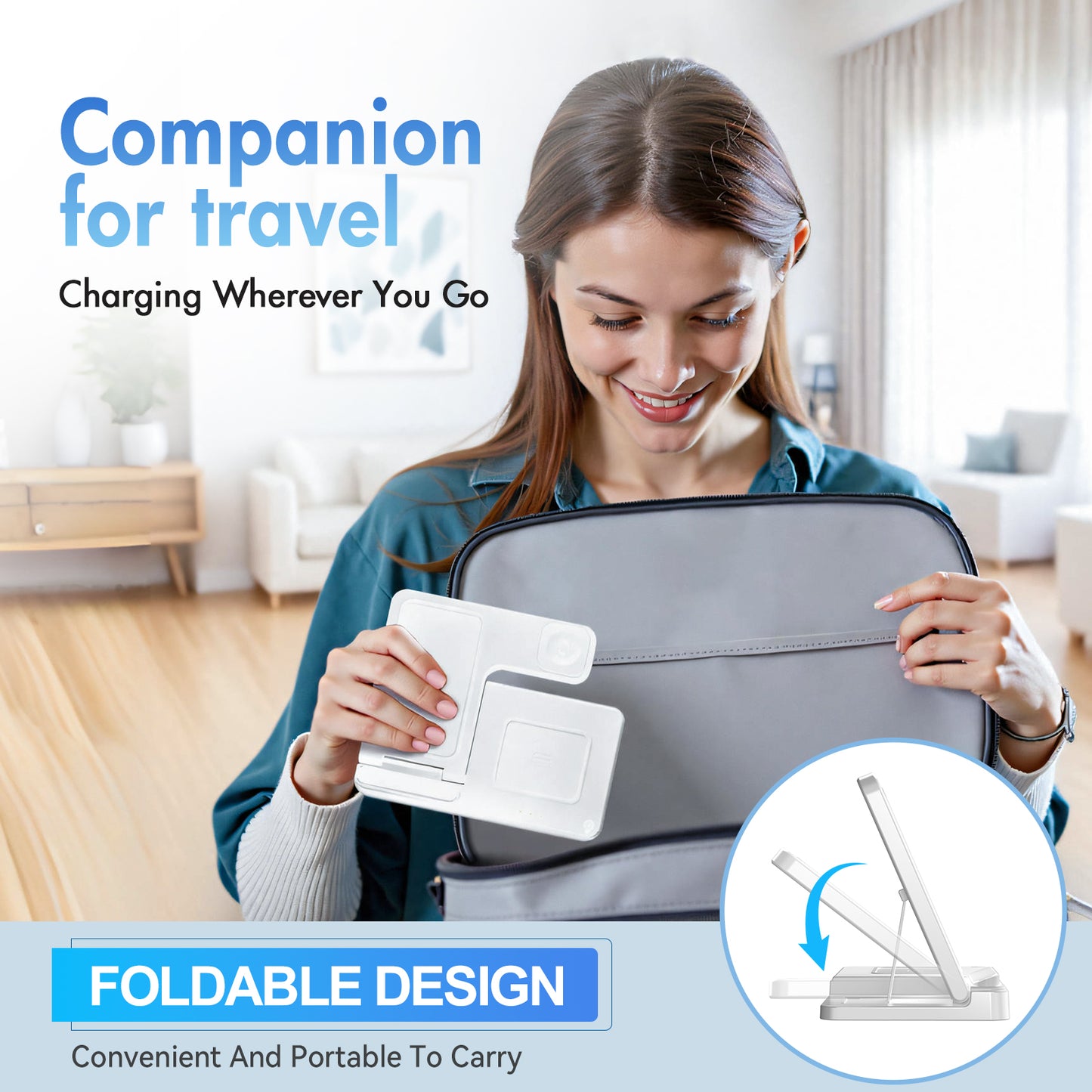 Wireless Charger, Magnetic Fast Charging Stand Compatible with iPhone 16 15 14 13 12 11 Pro Max Plus XS XR X 8, for Apple Watch 9 8 7 6 5 4 3 2 SE, For AirPods 3 2 Pro, 3 in 1 Charging Station