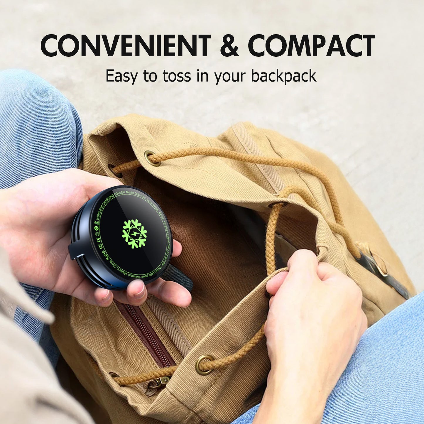 Wireless Charger, Wireless Cooling Charger for iPhone 17 16 15 14 13 12, for AirPods 4 3 2, 10W Wireless Charging Pad with Built-in Fan, Phone Cooler for Gaming, Black