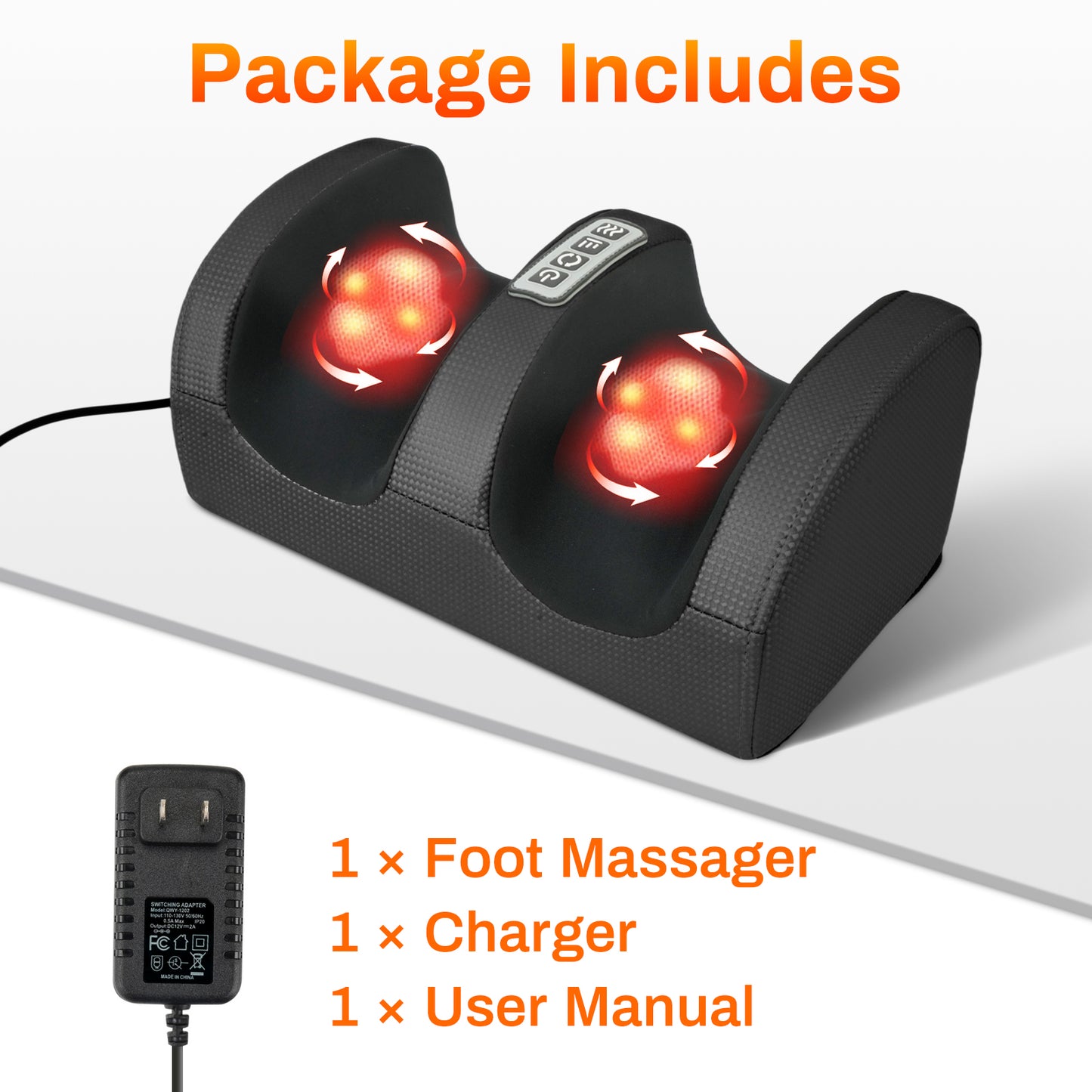 CATGOOD Foot Massager, Shiatsu Foot Massager, Deep Tissue Massage Machine with Heat, Foot Massager and Calf Massager with Massage Roller, Gifts for Mom & Dad, Black