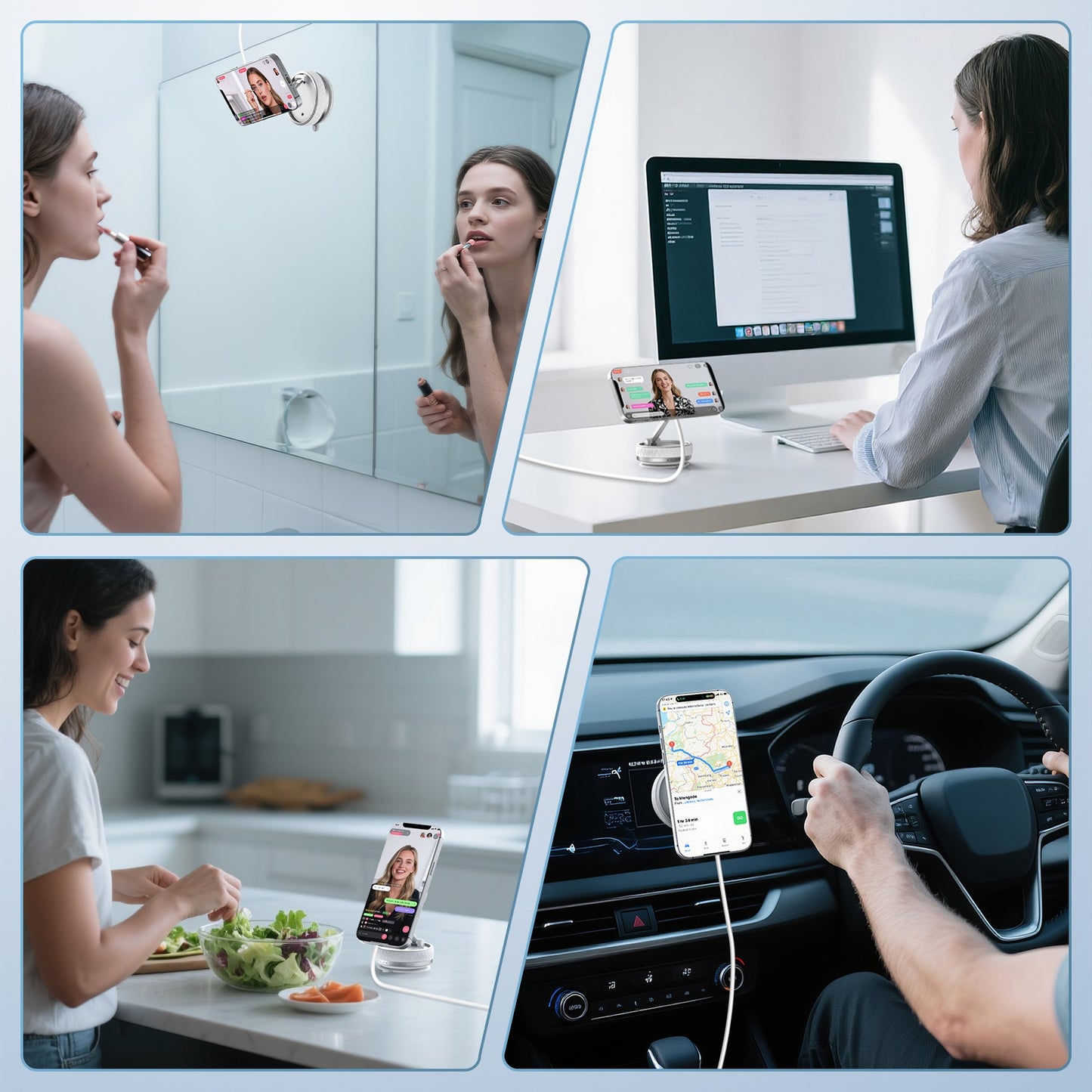 Wireless Car Charger, Ultra Magnetic Phone Holder for Car Dashboard, 15W Charging, Cell Phone Holder Charger, Car Accessories for iPhone 17 16 15 14 13 12 (White)