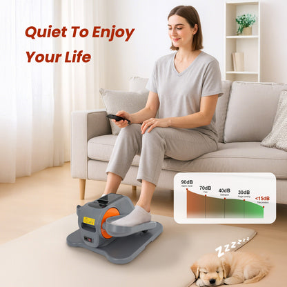 Under Desk Elliptical, Leg Exerciser for Seniors Fuly Assembled, Quiet & Portable Electric Seated Pedal Exerciser Adjustable Speeds, Gray