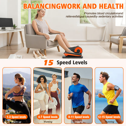 Under Desk Elliptical Machine, Electric Seated Pedal Exerciser Quiet Compact Mini Elliptical Trainer with Display Monitor and Remote Control Home Office Leg Exercise Equipment for Seniors Adults
