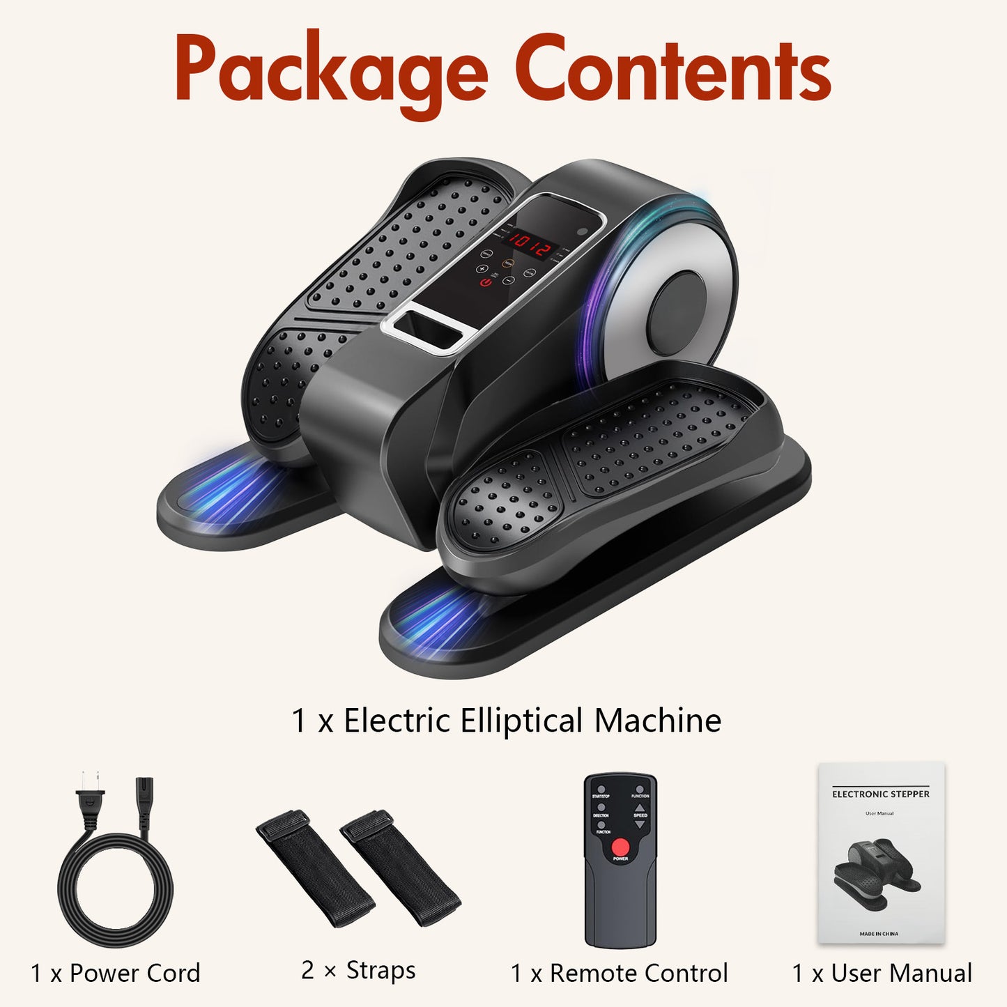 RICAN Under Desk Elliptical Machine, Elipsefit Leg Exerciser While Sitting for Seniors Adults