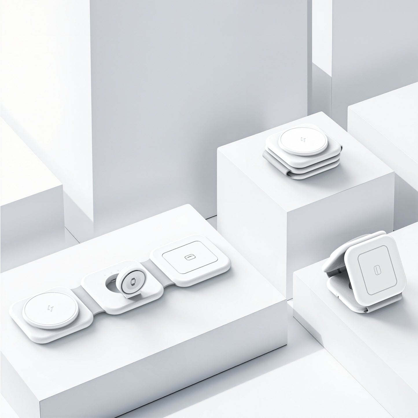 Wireless Charger, Charging Station for iphone 16 15 14 13 12 11, 15W Fodable Charging Pad for iWatch 10 9 8 7 6 5 4 3, 3 in 1 Magnetic Charger for AirPods 4 3 2, White