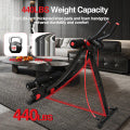 ALSO GO Ab Workout Machine, Core & Ab Exercise Equipment, Height Adjustable Abdominal Trainer for Home Gym, Foldable Ab Fitness Full Body Shaping, Black/Red