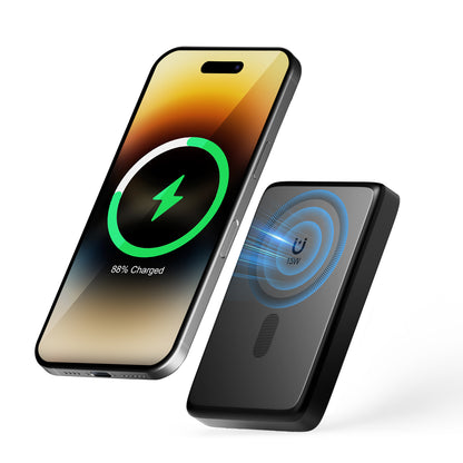 Portable Power bank, Magnatic Battery Pack, 10000mAh Magnetic Power Bank with Type-C Cable 20W Fast Charging Lighting Input Wireless Portable Charger for iPhone 16 15 14 13 12 All Series, Black