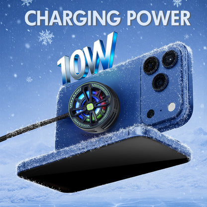 Wireless Charger, Wireless Cooling Charger for iPhone 17 16 15 14 13 12, for AirPods 4 3 2, 10W Wireless Charging Pad with Built-in Fan, Phone Cooler for Gaming, Black