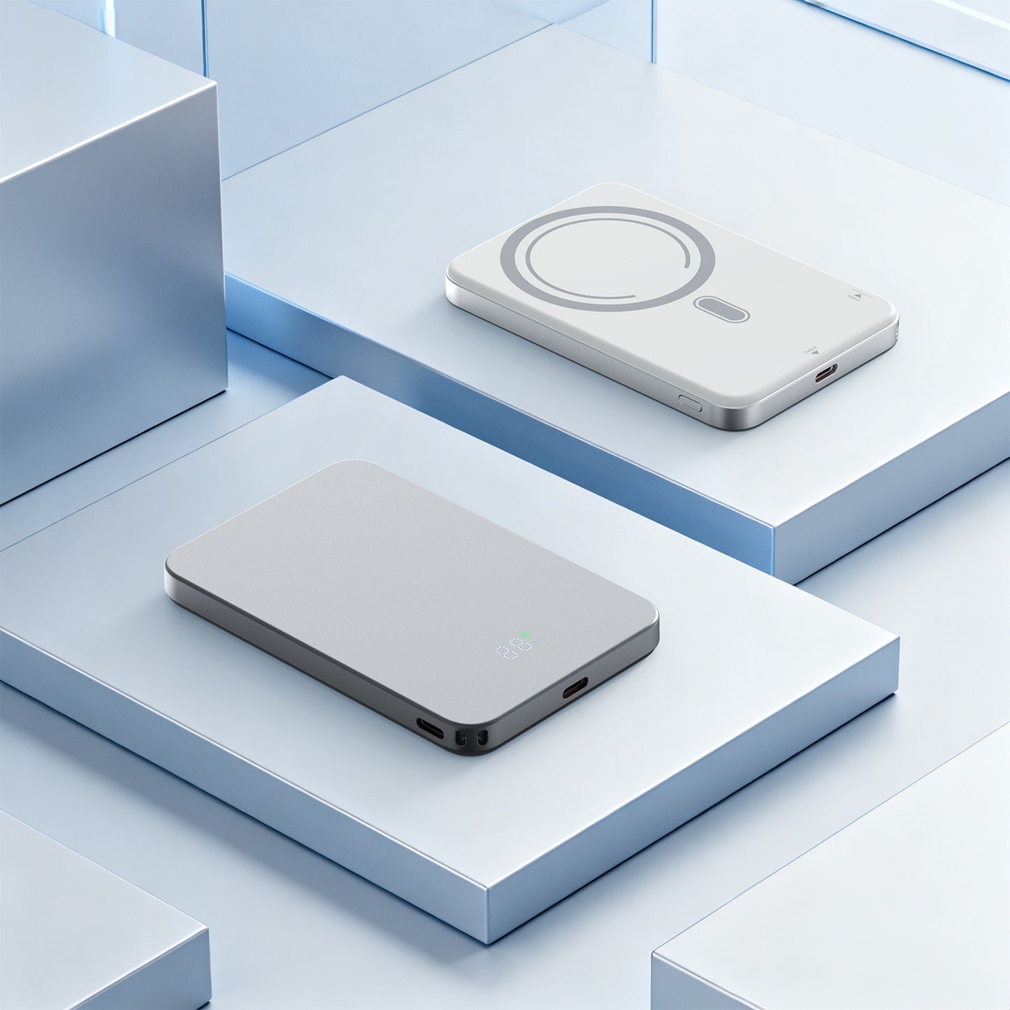 Power Bank, 5000mAh Wireless Portable Charger for iPhone, Ultral Slim Magnetic Battery Pack Compatible with 17 16 15 14 13 12, with 20W PD Fast Charging, White