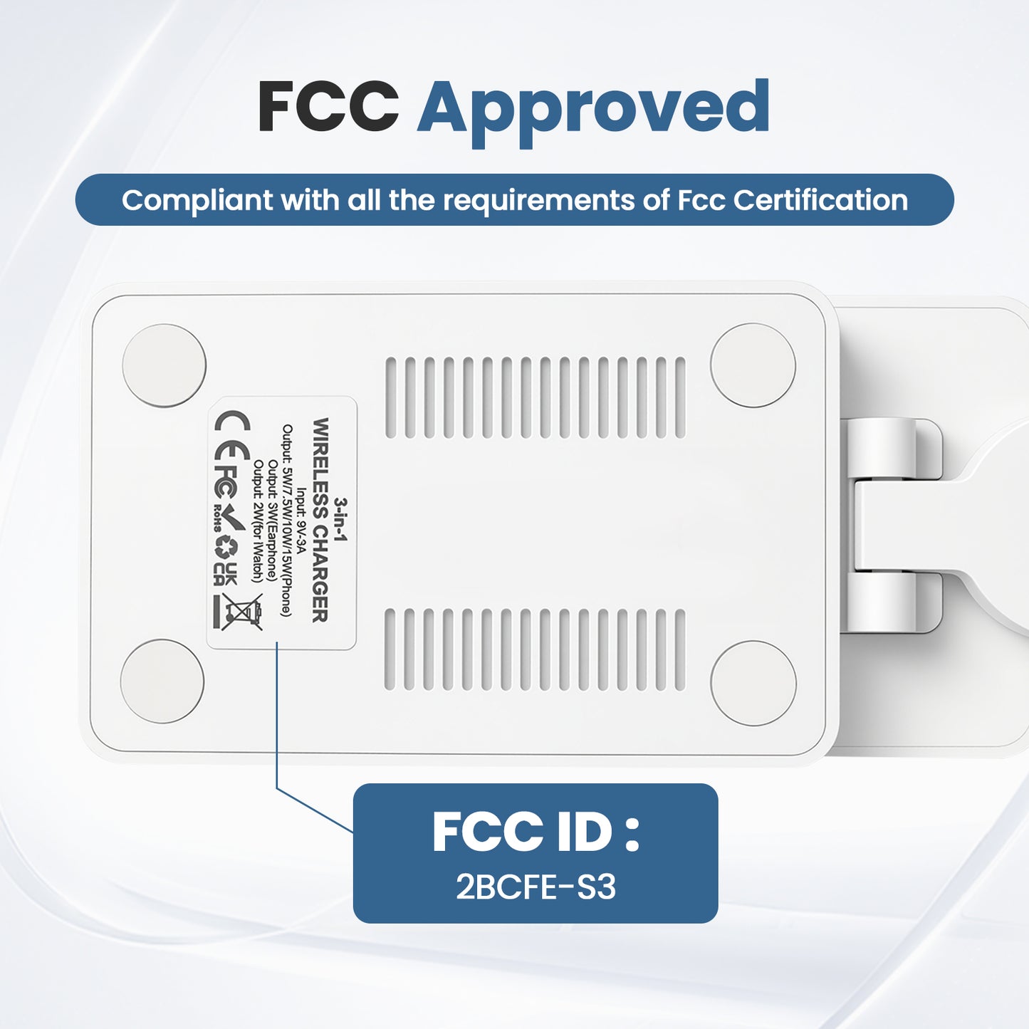 Wireless Charger, 3 in 1 Charging Station for iPhone 17 16 15 14 13 12, for iWatch, for AirPods 4 3 2, 15W Magnetic Charging Pad with Foldable Design, White