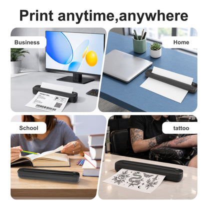 BAOKALER Thermal Printer for Travel, Inkless Portable Wireless Printer US Letter 8.5 inch & A4, Bluetooth for iOS Android Phones, USB for Windows Mac Laptops, Home Office School