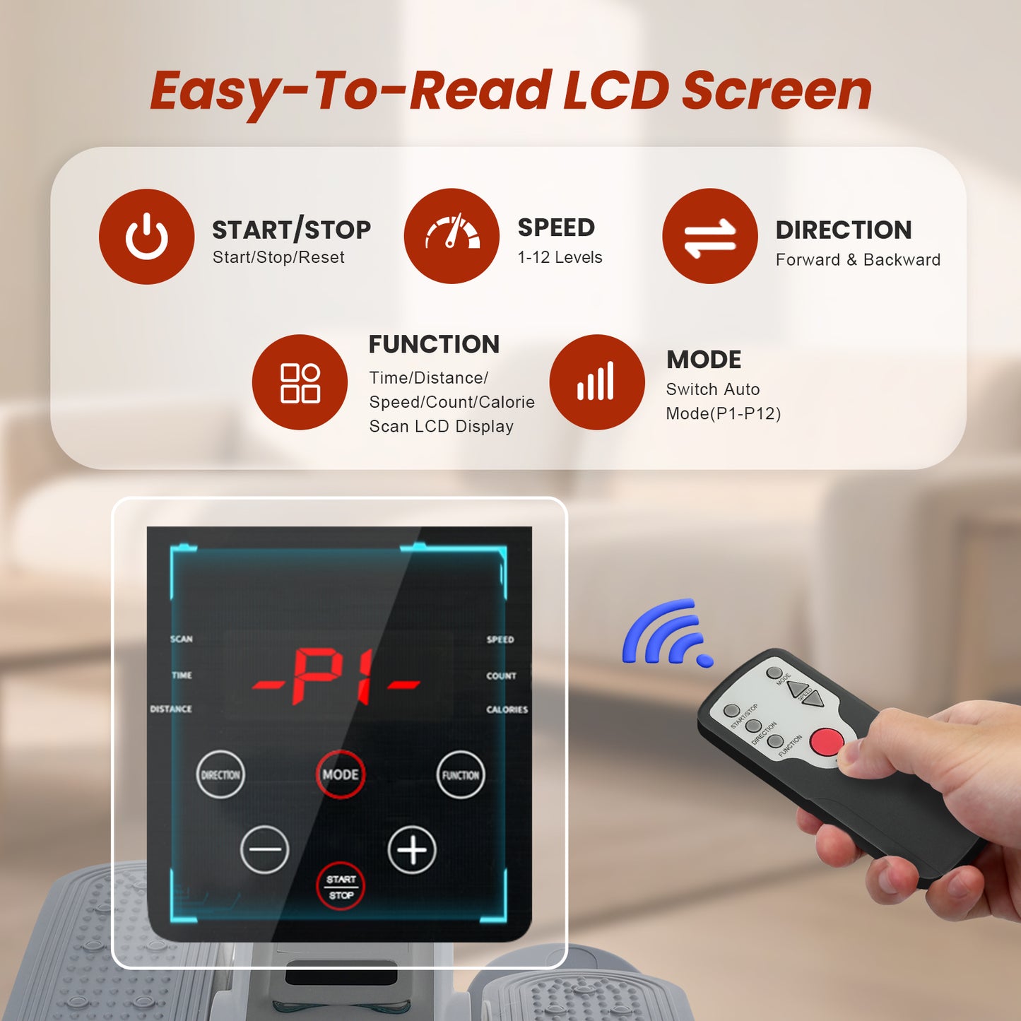 Under Desk Elliptical, Leg Exerciser for Seniors Fuly Assembled, Quiet & Portable Electric Seated Pedal Exerciser Adjustable Speeds, Gray