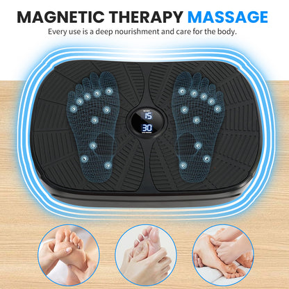 Vibration Plate Exercise Machine, Lymphatic Drainage Machine, Whole Body Workout Resistance Bands, Remote Control for Home Weight Loss and Training