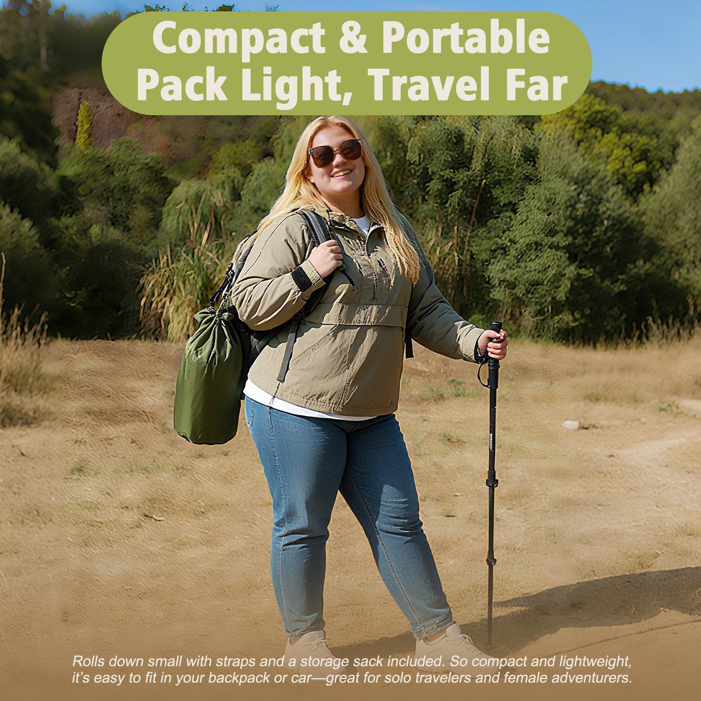 Rican Double Camping Sleeping Pad, Inflatable Double Sleeping Pad, Self Inflating 4" Sleeping Mat with Pillow Built-in Foot Pump, Portable Camping Mat for Backpacking, Hiking, Traveling, Tent