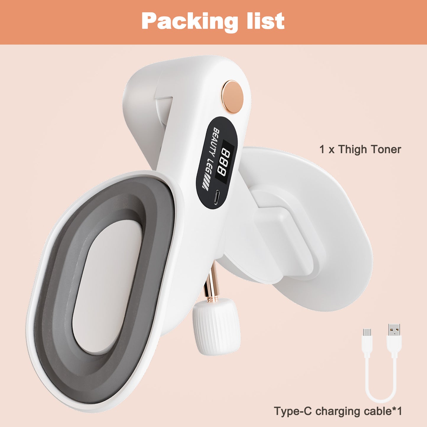 RICAN Thigh Master, Thigh Exerciser with LED, Inner Thigh Exercise Equipment, Leg and Inner Thigh Strength Exercise Equipment Hip Shaper Trainer Machine