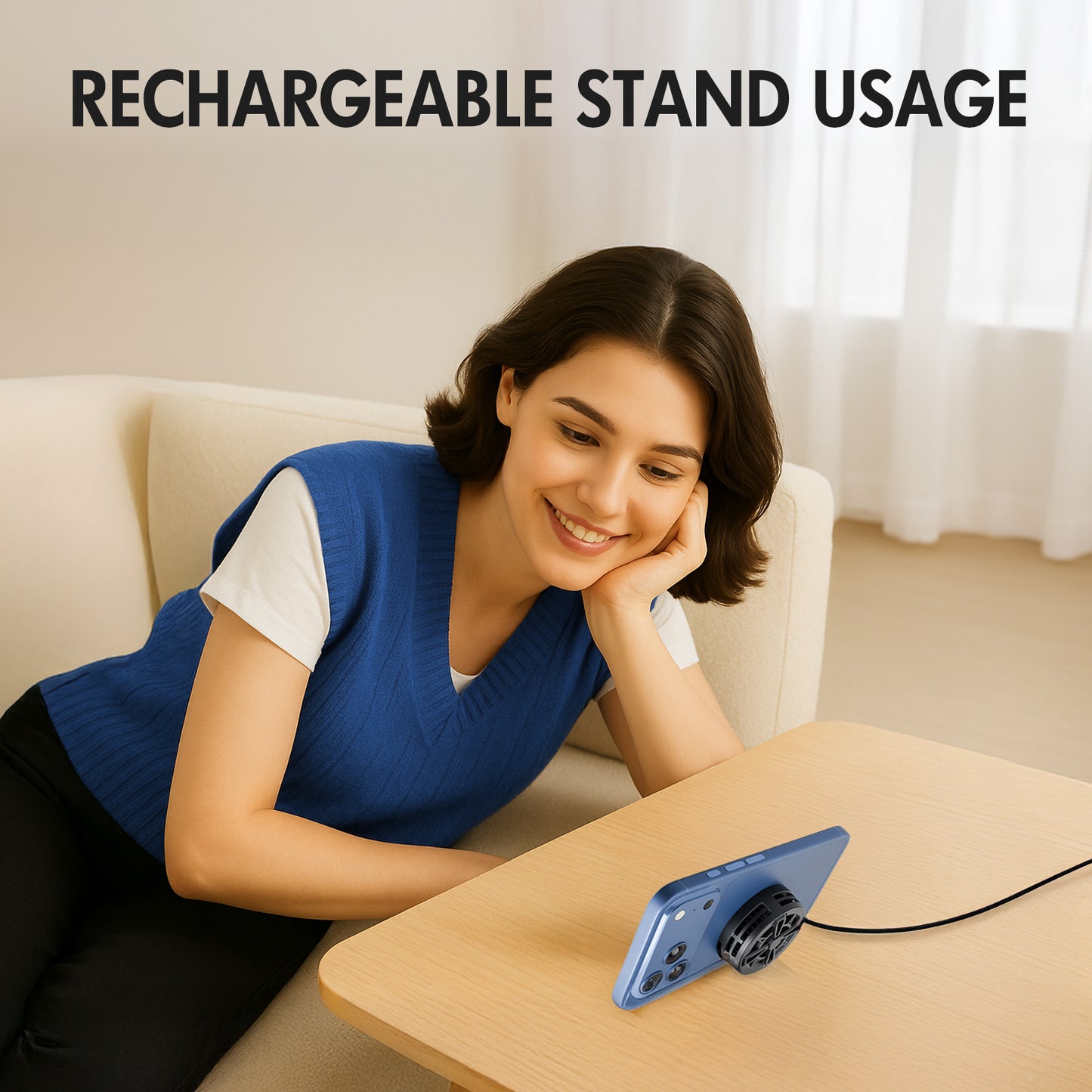 Wireless Charger, Wireless Cooling Charger for iPhone 17 16 15 14 13 12, for AirPods 4 3 2, 10W Wireless Charging Pad with Built-in Fan, Phone Cooler for Gaming, Black