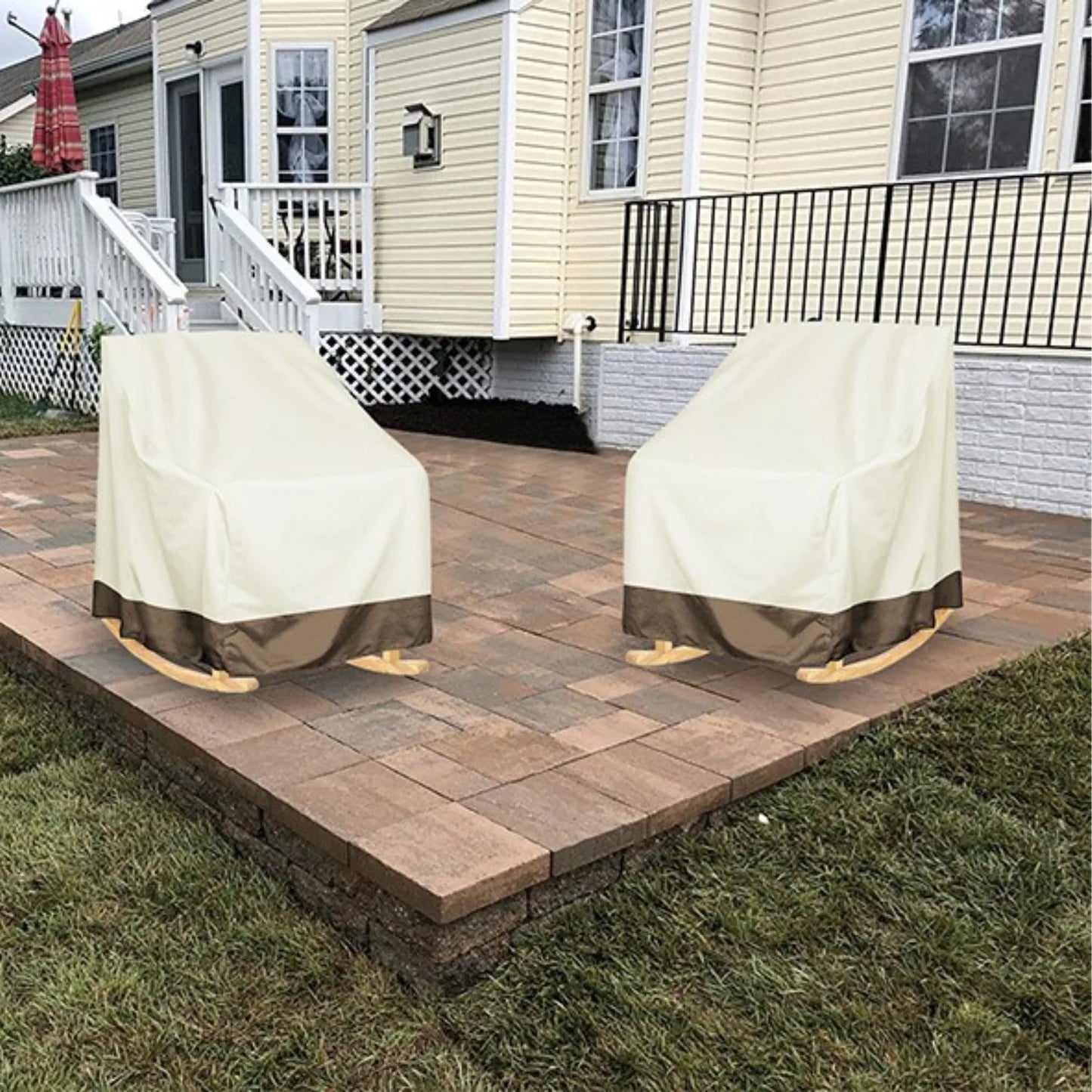 Outdoor Furniture Covers, 600D Heavy Duty Waterproof Outdoor Chair Covers 2 Pack for Patio Garden