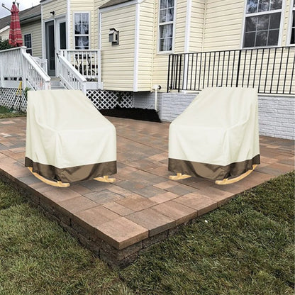 Baokaler Outdoor Furniture Covers, 600D Heavy Duty Waterproof Outdoor Chair Covers 2 Pack for Patio Garden, Beige&Mocha