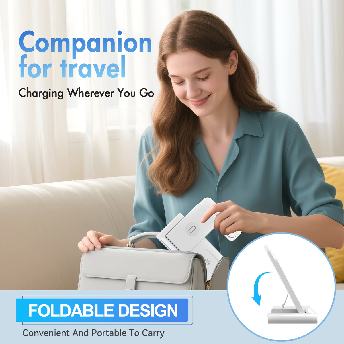 Wireless Charger,Portable Charger Phone Charging Station Compatible with iPhone 17 16 15 14 13 12 11 Pro Max Plus XS XR X 8,for Apple Watch 9 8 7 6 5 4 3 2 SE,for AirPods 3 2 Pro,White
