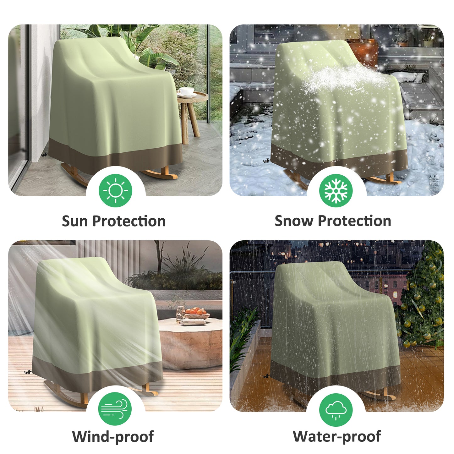 Outdoor Furniture Covers, 600D Heavy Duty Waterproof Outdoor Chair Covers 2 Pack for Patio Garden