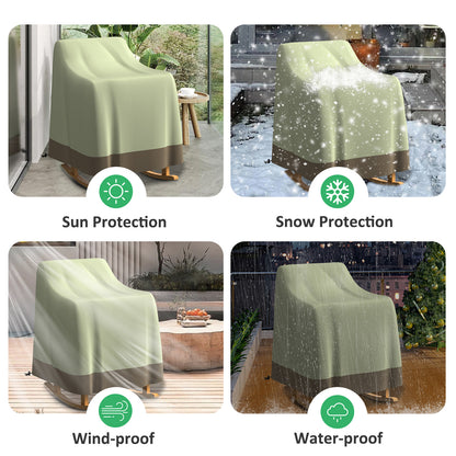 Baokaler Outdoor Furniture Covers, 600D Heavy Duty Waterproof Outdoor Chair Covers 2 Pack for Patio Garden, Beige&Mocha