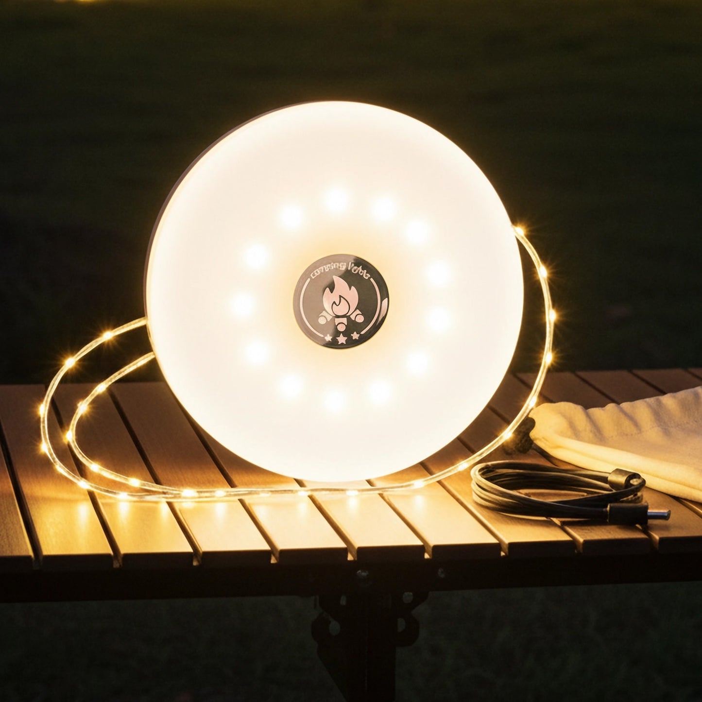 BAOKALER Camping String Lights Retractable, 32.8ft Outdoor Lanterns with 5 Lighting Modes, 2000MAH Camping Lights Rechargeable, USB, Waterproof