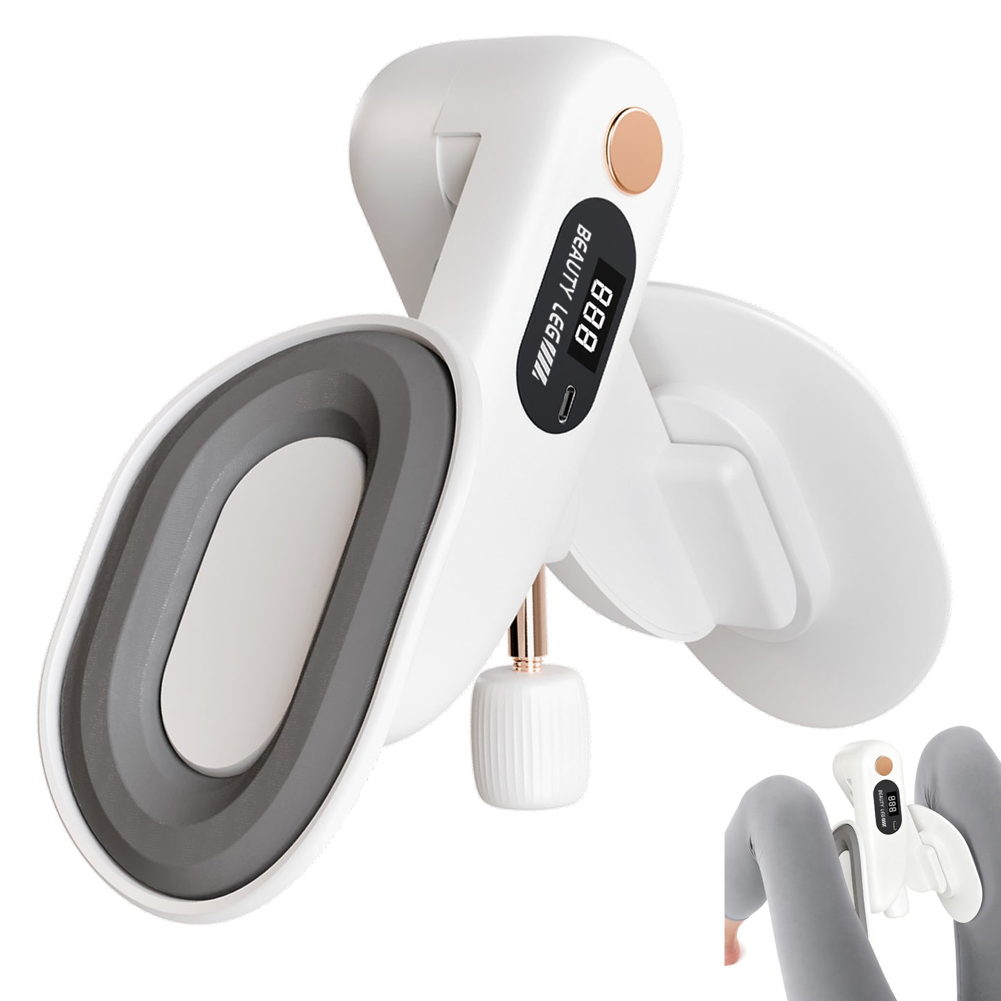 RICAN Thigh Master, Thigh Exerciser with LED, Inner Thigh Exercise Equipment, Leg and Inner Thigh Strength Exercise Equipment Hip Shaper Trainer Machine