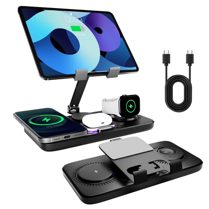 Phone Charger Wireless Charger Dock for iPhone Airpods iWatch, Portable 3 in 1 Charging Station for Apple Multiple Devices,Phone Charging Pad Dock