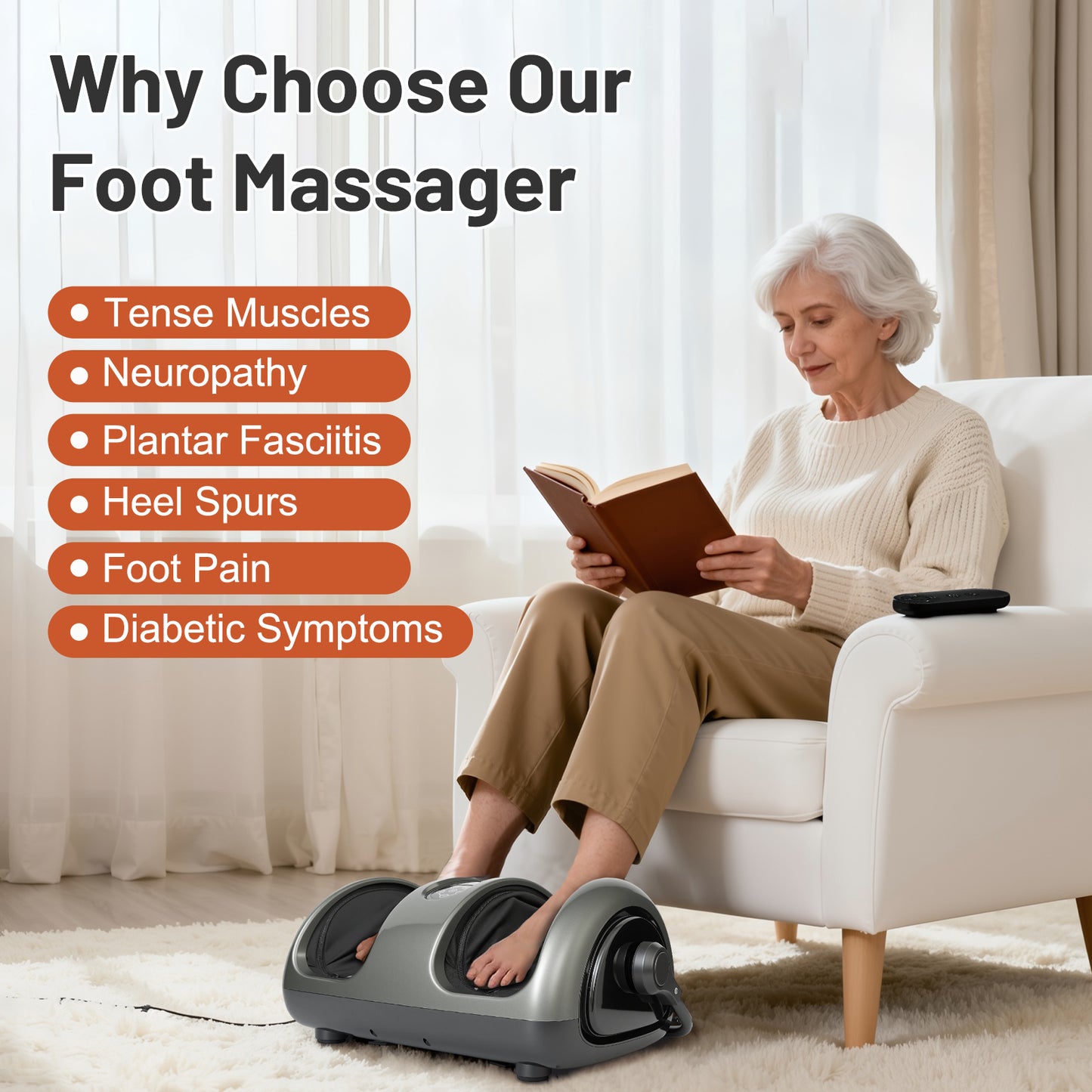 BAOKALER Foot Massager with Heat & Shiatsu For Plantar Fasciitis, Pain Relief & Heat Therapy, Deep Kneading Massage for Leg/Calf/Ankle, Ideal for Family and Friends, Black